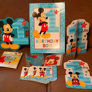 Mickey Mouse Disney 1st Birthday Decorations Balloons Banner